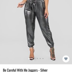 silver jogger from fashion nova